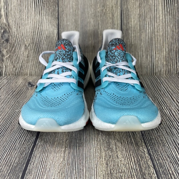 Adidas Ultraboost Light Aqua Blue/Core Black/Bright Red Mens IE1694 - Picture 4 of 8